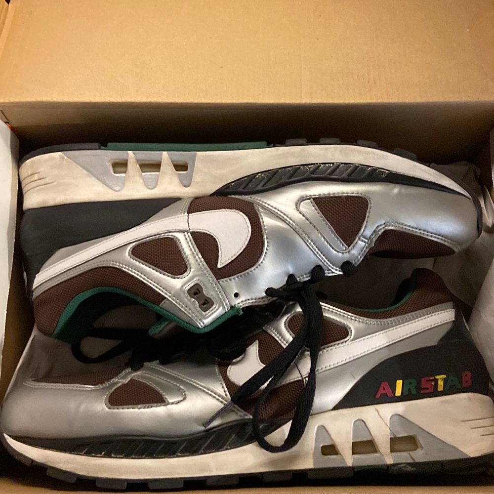 Size 11.5 Brown & Silver Nike Air Stabs
